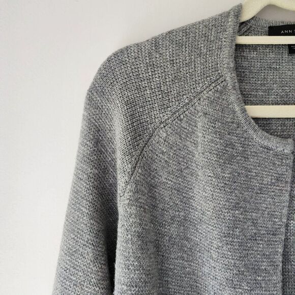 Ann Taylor Long Wool Cardigan | Size S | Gray, Cozy, Open Front, Flyaway, Crew - Picture 2 of 10